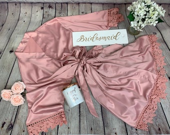 rose gold bride robe