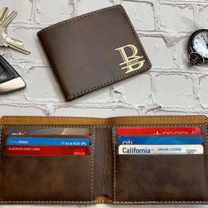 Man Wallet Leather Wallet Personalize Wallet Engrave Slim Groomsman Gift Groomsmen Proposal Best Man Father of the Groom Wedding Gift Sets