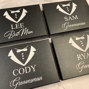 Personalize Your Groomsmen Gift Box Flask Will you be my Groomsman Best Man Proposal For Wedding Party Groomsmen Ideas Bachelor Party ADD ON image 5