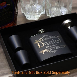 Personalize Your Groomsmen Gift Box Flask Will you be my Groomsman Best Man Proposal For Wedding Party Groomsmen Ideas Bachelor Party ADD ON image 7