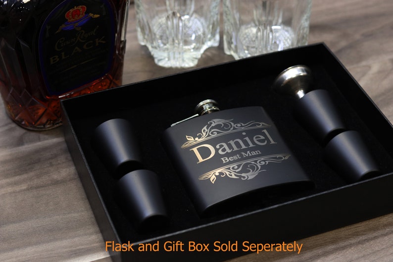 Personalize Your Groomsmen Gift Box Flask Will you be my Groomsman Best Man Proposal For Wedding Party Groomsmen Ideas Bachelor Party ADD ON image 7