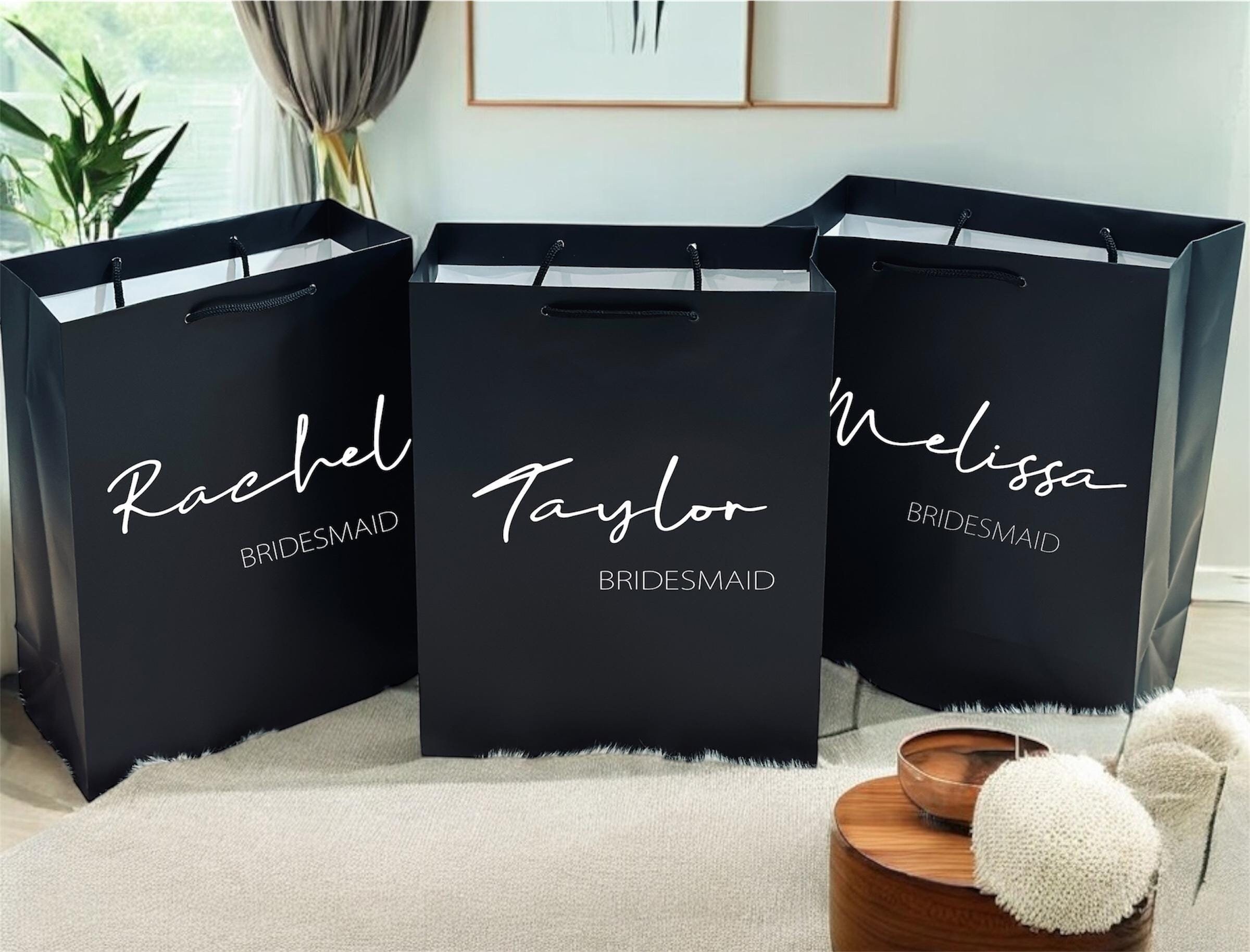 Personalized Gift Bag Bridesmaid Black Bags Bridesmaid Proposal Wedding ...