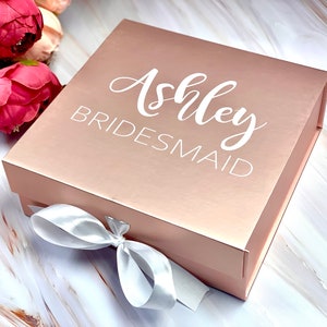 Rose Gold Bridesmaid Gift Box Personalize Bride to be Box Best Bridesmaid Proposal Box Groomsmen Gift Box Best Man Proposal Groomsman