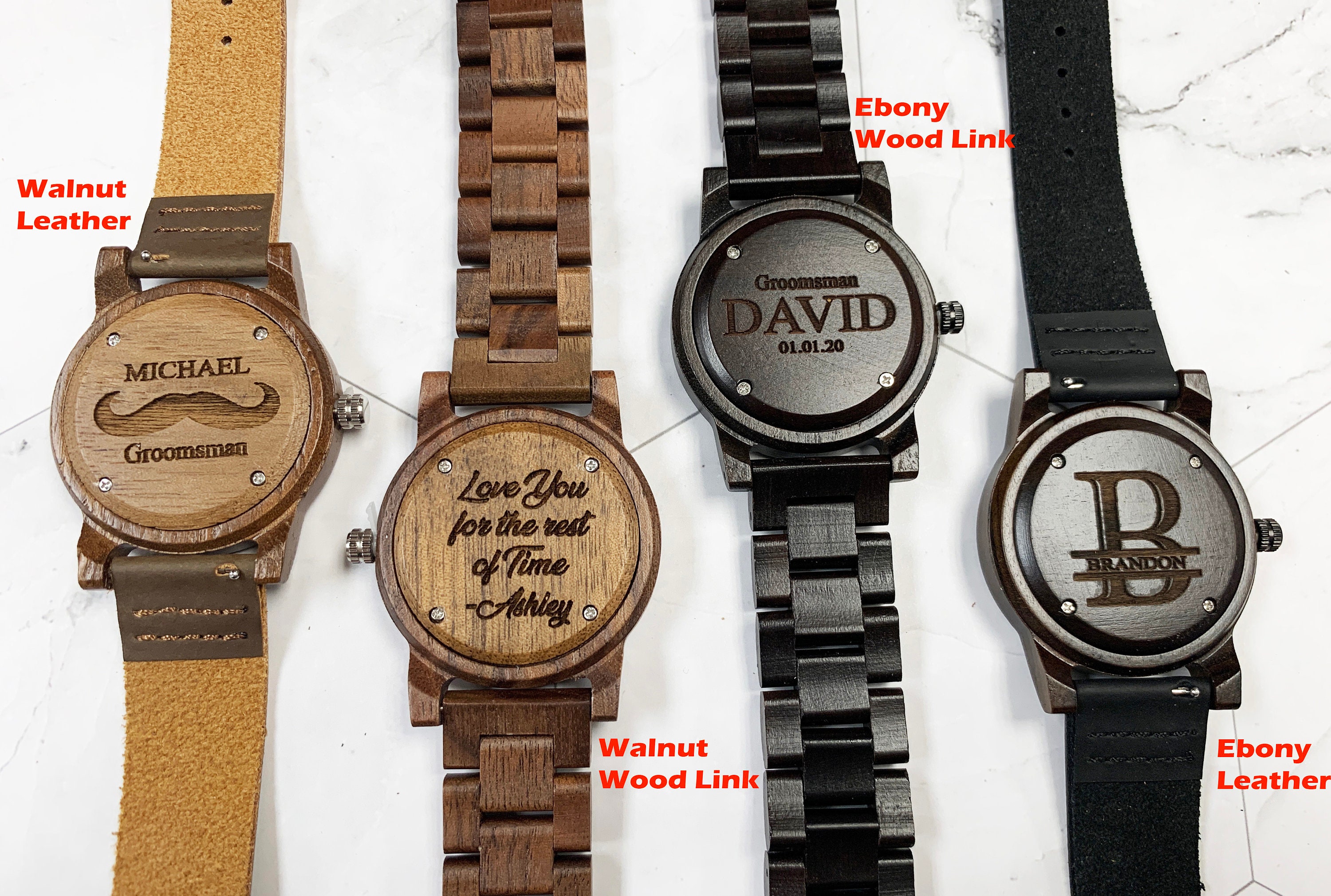 Engrave Watch for Him Men Wood Watch Groomsmen Gift Etsy