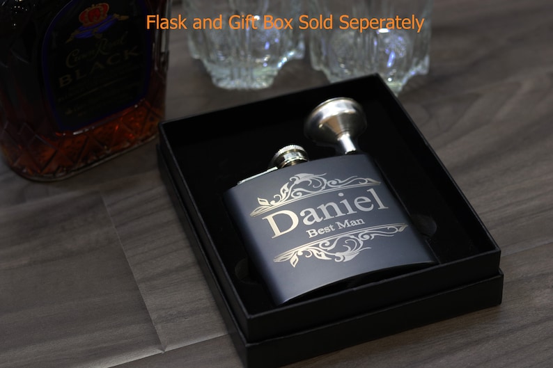 Personalize Your Groomsmen Gift Box Flask Will you be my Groomsman Best Man Proposal For Wedding Party Groomsmen Ideas Bachelor Party ADD ON image 6