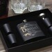 Groomsmen Gift Flask Set Personalize Engrave Box Set Bridesmaid Bachelor Party Groomsman Proposal Wedding Favors Matte Black Leather Flask