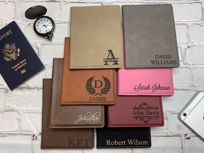 Personalize Passport Cover Holder Travel Wallet Groomsman Gift Etsy