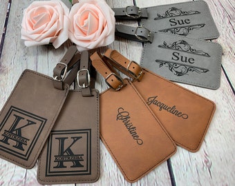 Luggage Tag Travel Tag Wedding Favor Gifts Personalize Gift Custom Leather Monogram Name Tags  Groomsmen Gift Bridesmaid Gifts