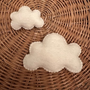 Hand-sewn Felt Cloud Shapes / Baby Mobile Craft Supplies / Baby nursery decor / Felt Clouds