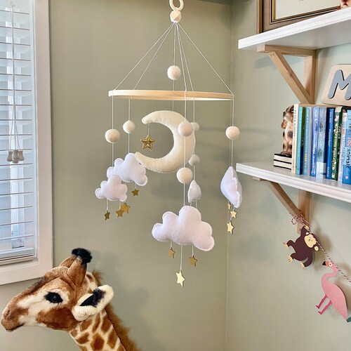Moon and Stars Mobile Mobile Nursery Cloud and Moon Baby Etsy