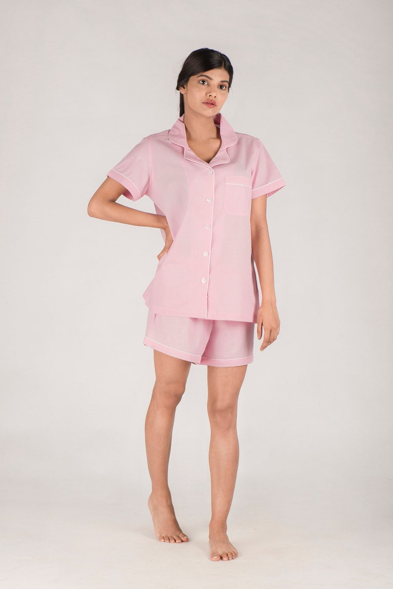 Shorts Set Summer Pajamas,Pink Monogrammed