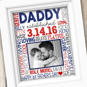 First Father's Day Gift ~ New Dad Gift for Daddy ~ First Time Dad Gift ~ Custom Printable Daddy Photo Gift ~ Est Birthdate From Kids DIGITAL