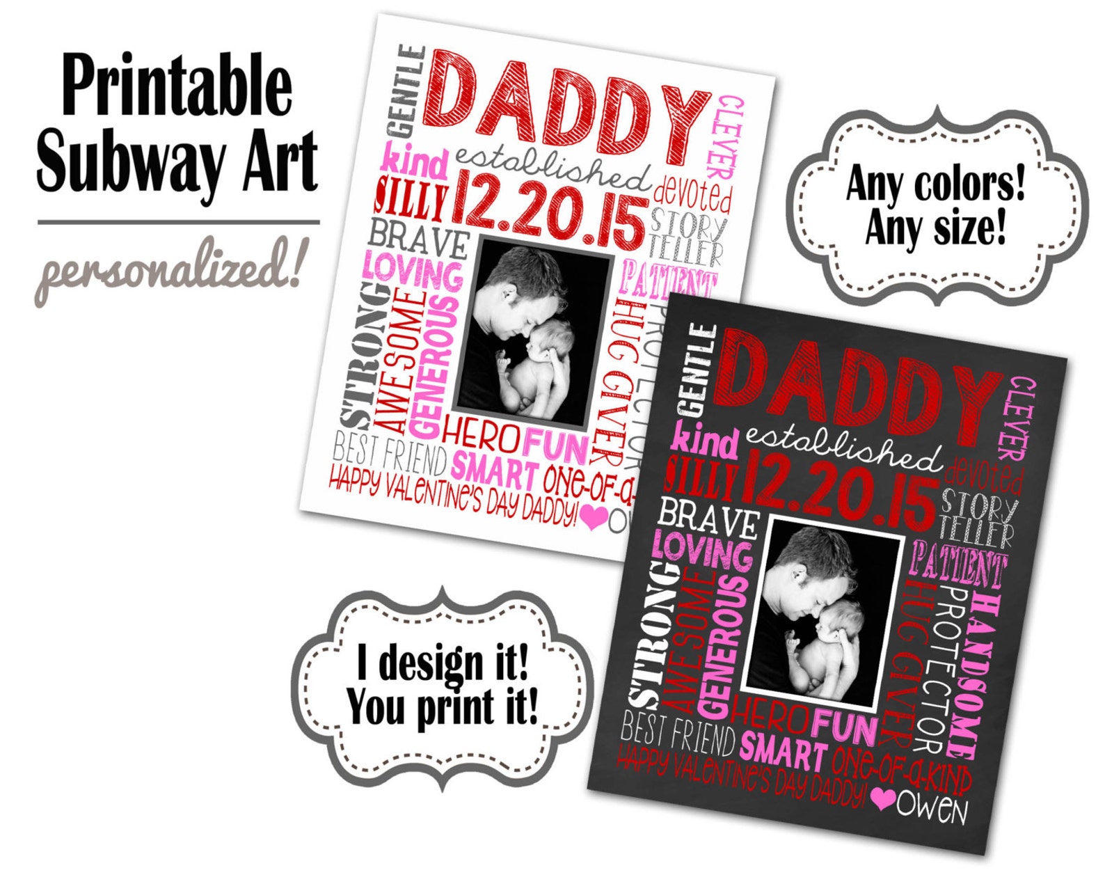 Valentine's Day Gift for Dad Printable Daddy - Etsy