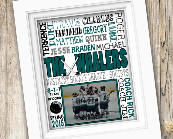 Hockey Coach Gifts Hockey Coaches Gift Hockey Team Photo Gift Personalized  Hockey Team Printable Ice Hockey Gifts Subway Art DIGITAL 