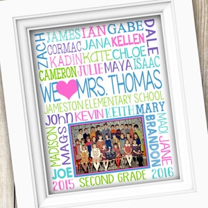Gift for Teacher ~ Class Photo Gift ~ Teacher Appreciation Gift from Class Teacher Gift Student Names Photo Gift ~ End of Year Gift DIGITAL
