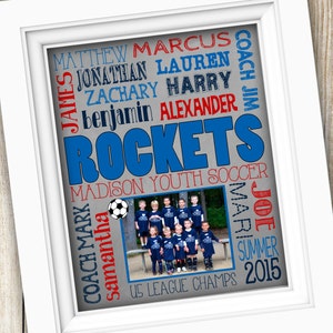Soccer Coach Gift ~ End of Season Soccer Team Gift ~ Personalized Team Photo ~ Soccer Coaches Thank You Gift ~ PRINTABLE DIGITAL