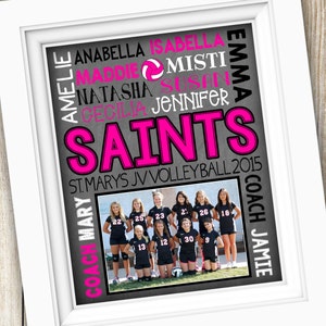 Volleyball Coach Gift ~ End of Season Volleyball Team Gift ~ Personalized Volleyball Team Photo ~ Printable Volleyball Coaches Thank You