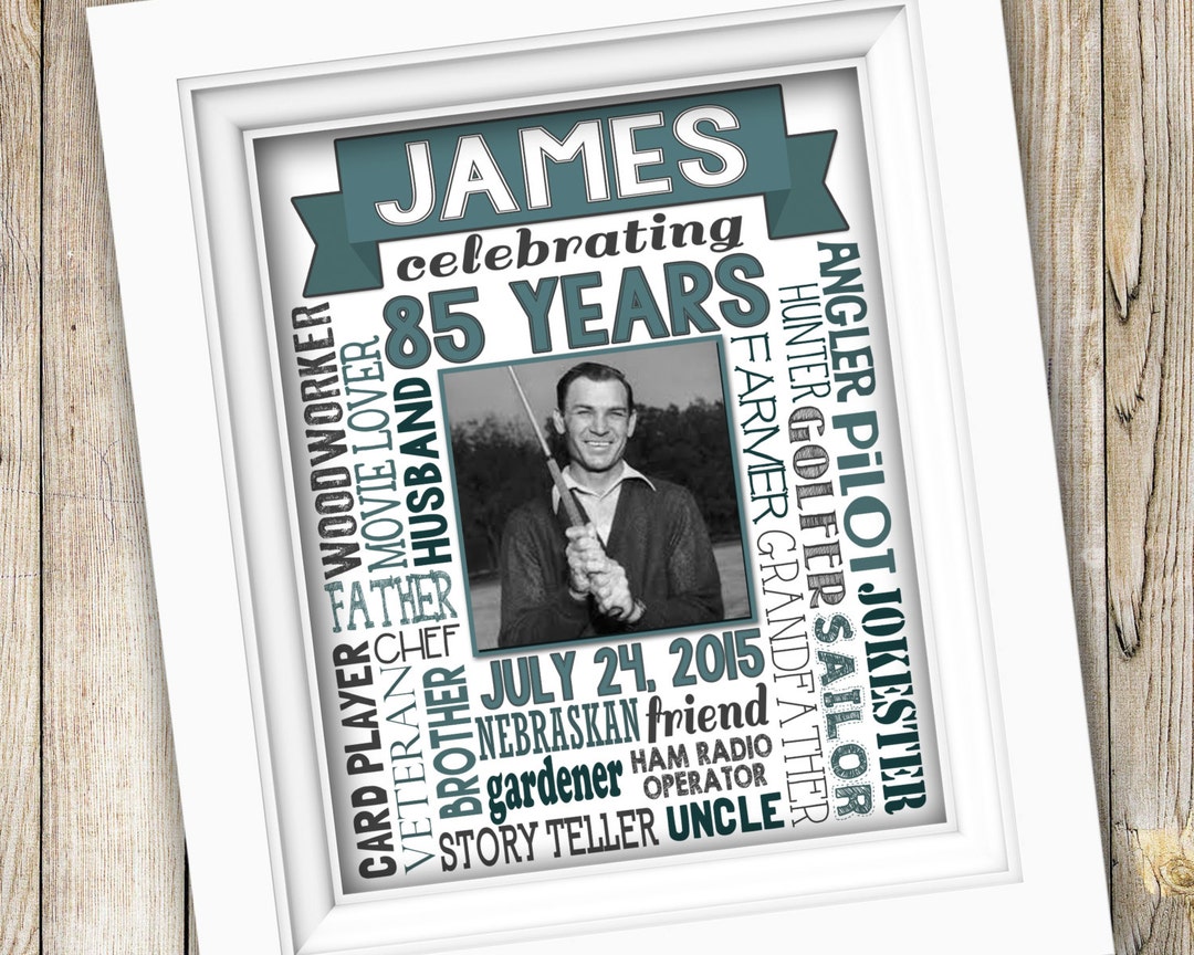 85th Birthday Gift Milestone Birthday Personalized Custom Birthday Gift