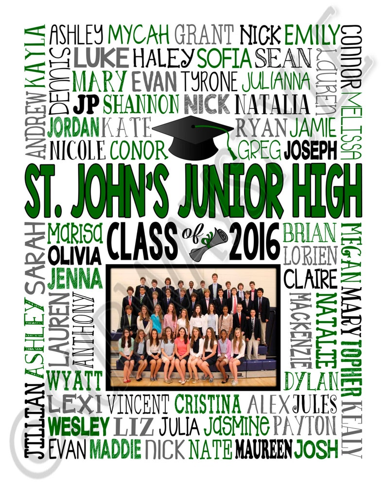 8th grade graduation gift class picture printable graduation etsy