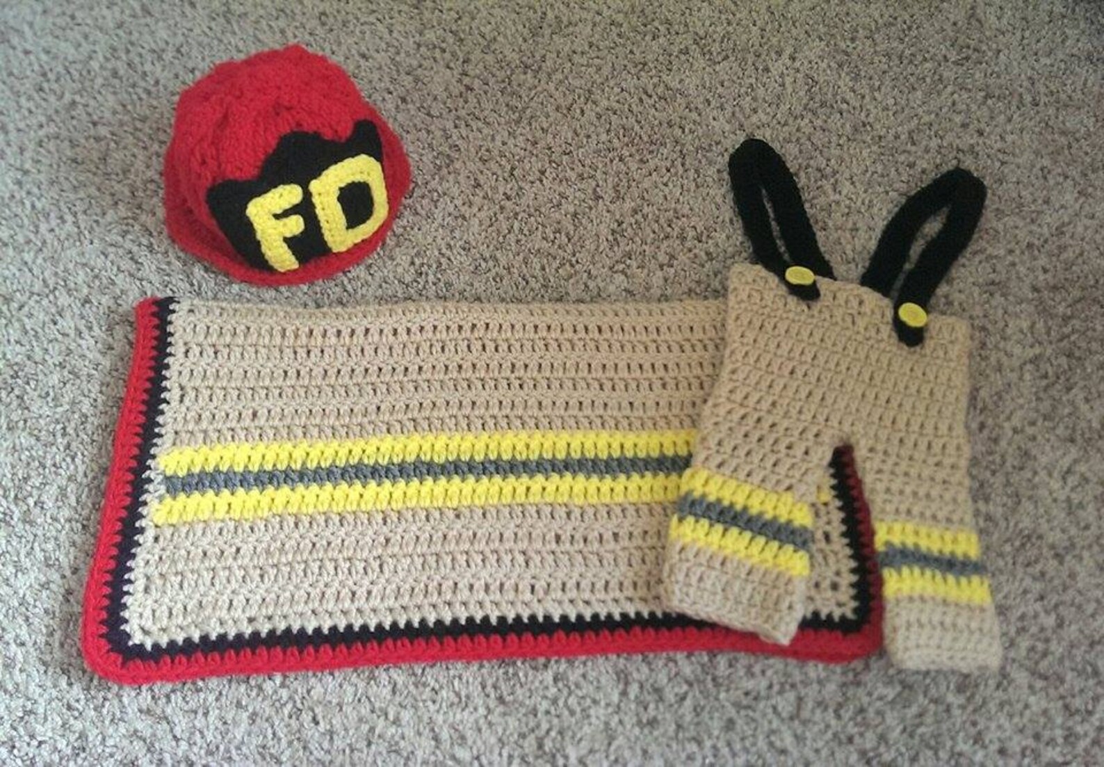 Crochet Newborn Firefighter Inspired Blanket Firefighter Etsy