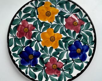 LARGE Vintage 1930s SCHRAMBERG BOSPORUS Charger PLATTeR Cake Plate Flowers Art Deco Germany