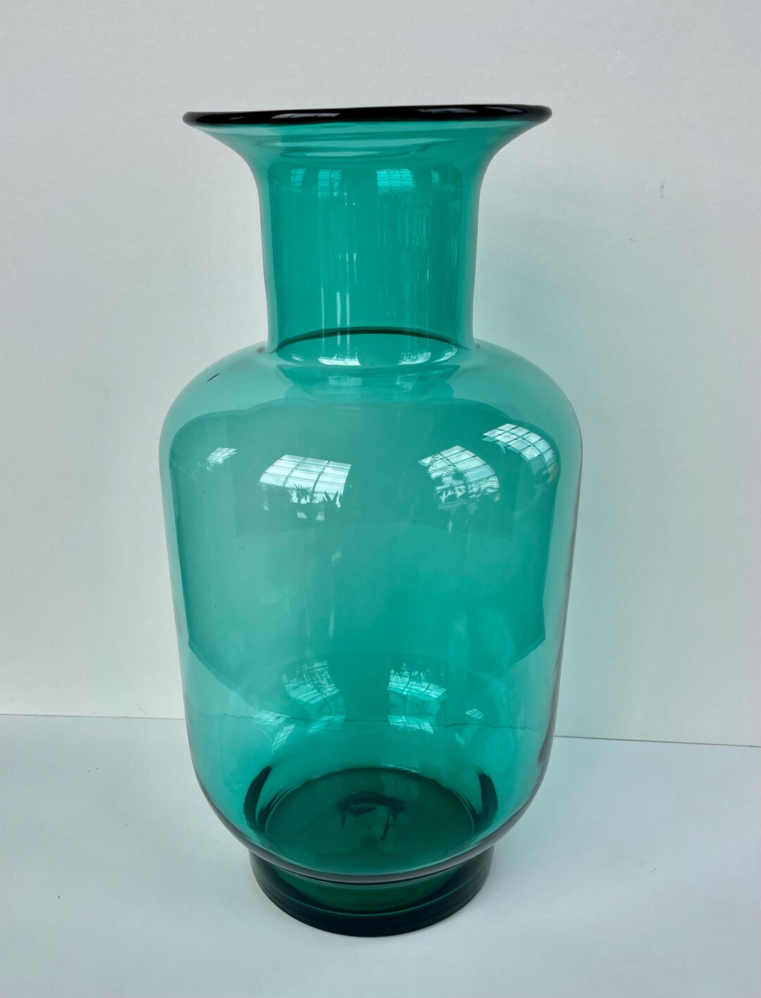Rare 1970 BLENKO SURF GREEN Glass Floor Vase 7048 Joel Myers - Etsy