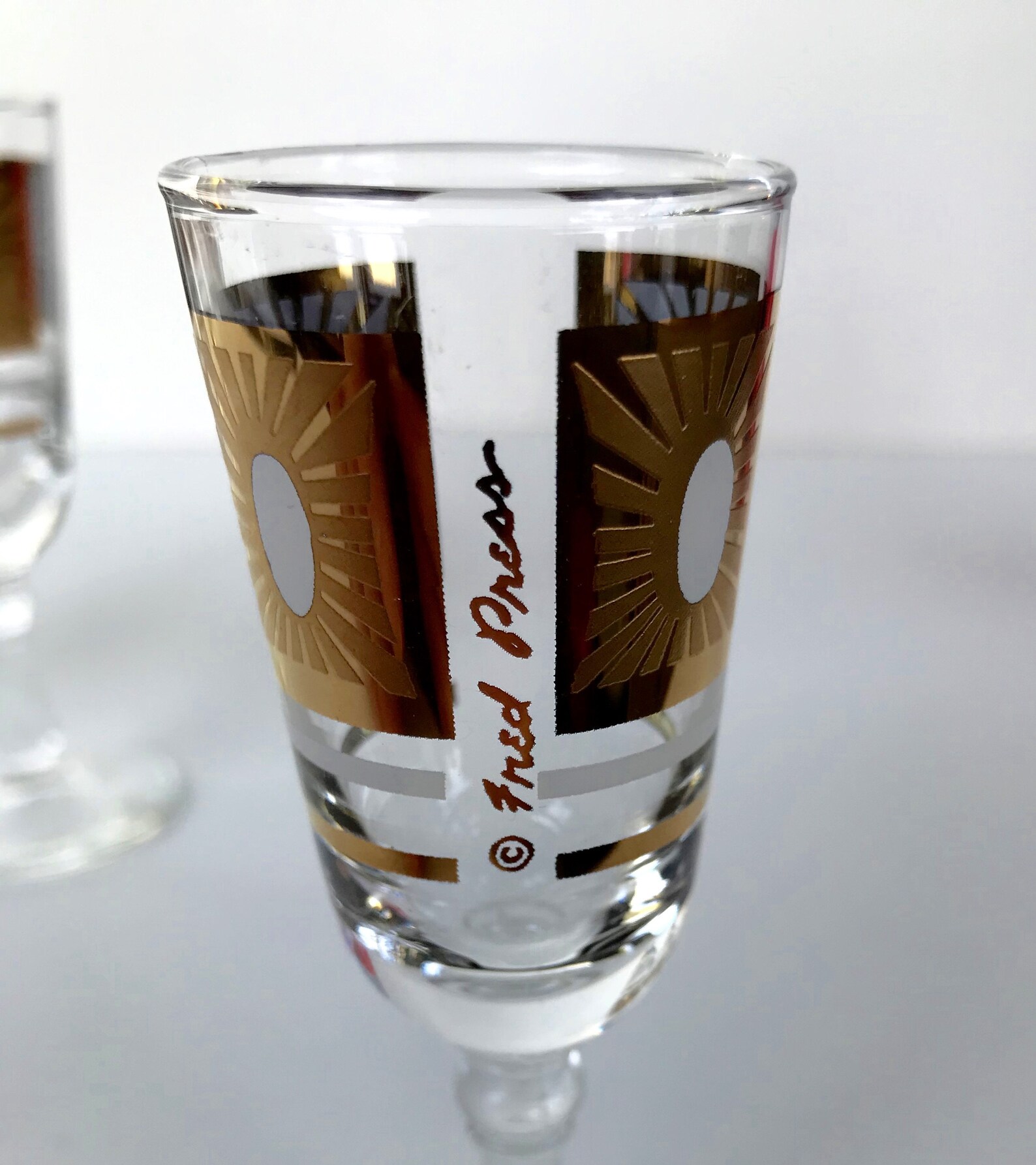 Set of 4 Vintage Fred Press Cordials Shot Glasses MINT Etsy