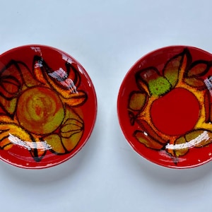 Pair of Vintage POOLE Pottery DELPHIS BOWLS Andree Fontana Fruit Banana Tomato