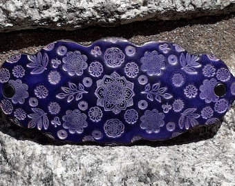 Leather hair  Barrette  Design Little Flowers Colour "violet "on picture   (16 colors to choose from), 2 sizes available