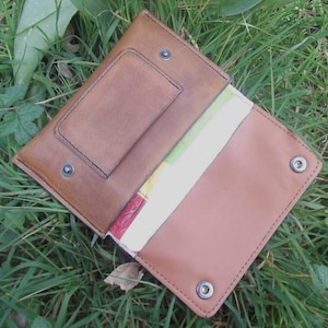 Leather Tobacco pouch, viking design vegvisir,colour antique green 16 colours available image 2