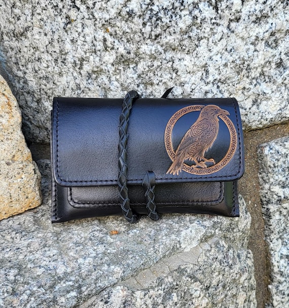Leather Tobacco Pouch, Celtic Design 