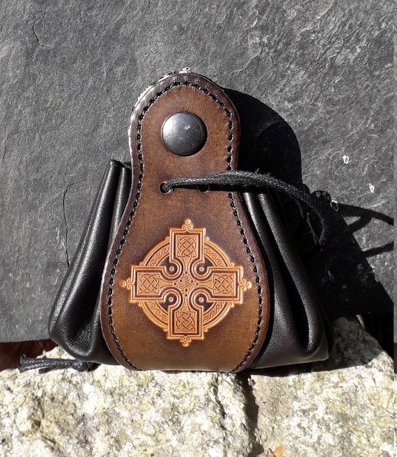 Leather Pouch Celtic Croos Design 16 Colors Available Etsy