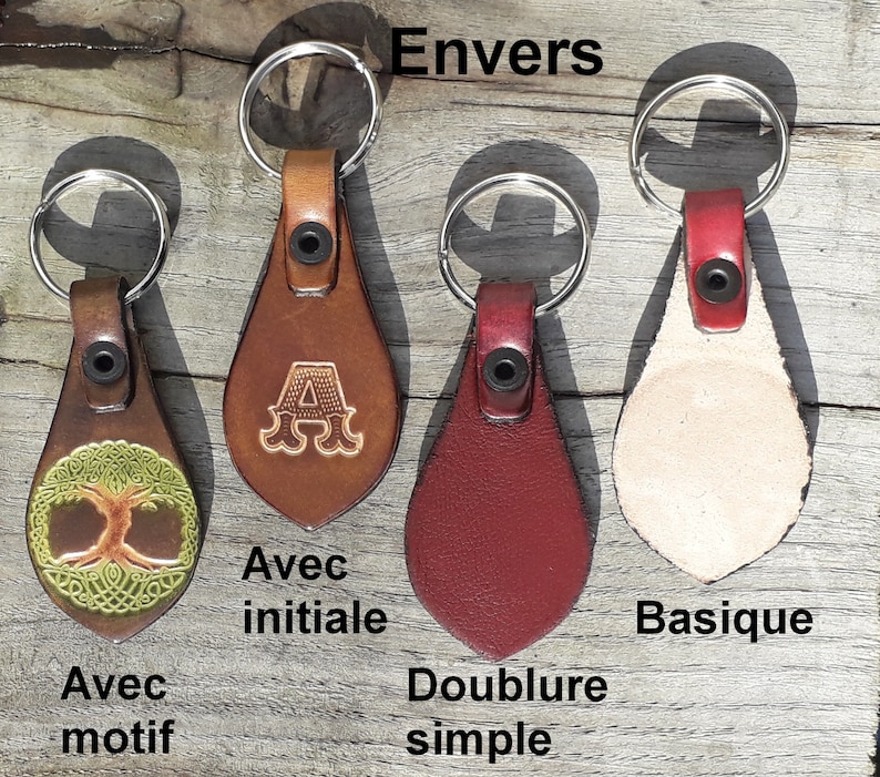 Moon-wolf Design Leather key ring 16 colours available colour caramel
