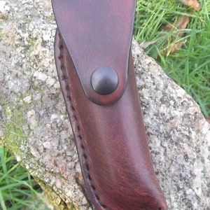 Funda de cuero para cuchillos, cosida a mano, color marrón chocolate (otros colores disponibles)
