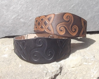 Leather celtic  design bracelet