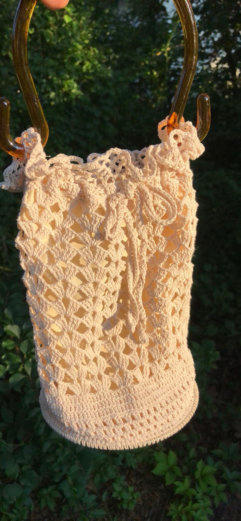 Vintage Crocheted Handmade Bag ADORABLE Etsy