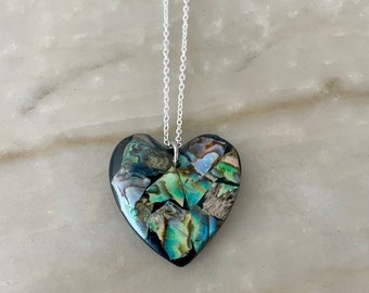 Heart abalone necklace