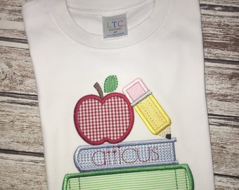 Boy's back to school shirt; Boy's first day of school shirt; Boy's school shirt; short sleeve shirt; white shirt;