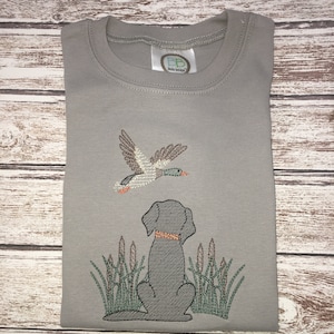 Boy&#39;s Dog ROMPER; Boy&#39;s duck romper; Dog and duck; hunting romper; Mallard duck; Black lab; Duck hunting romper