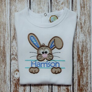 BOY'S EASTER SHIRT, Boy's shirt with Easter bunny Boy's personalized Easter shirt Boy's Easter image 4