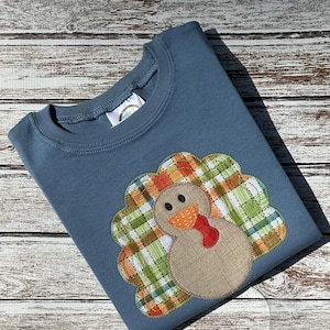 Toddler Boy Thanksgiving Turkey Appliqué Shirt image 1