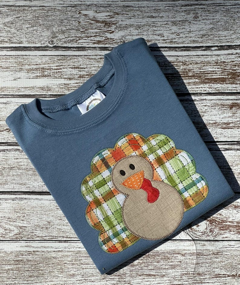 Toddler Boy Thanksgiving Turkey Appliqué Shirt image 1