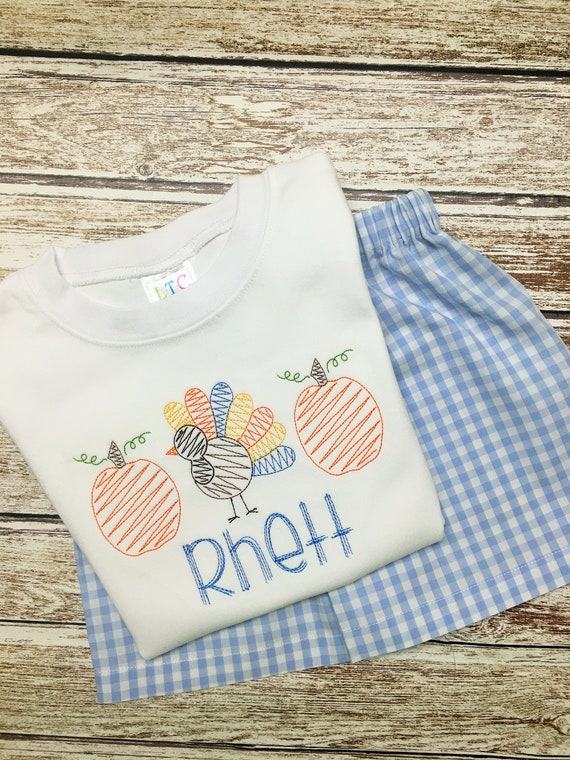 Boys Fall Shirt and Shorts Toddler Boy Turkey Shirt Boy Etsy