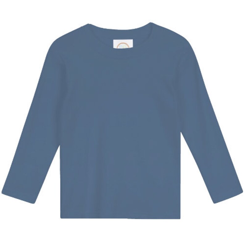 May include: A solid blue long-sleeved t-shirt.