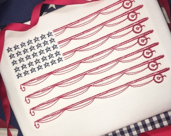 Boys Fishing Flag Short Set: Patriotic Summer Outfit