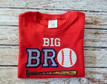 BIG BROTHER Shirt; Boy's red shirt; Brother shirt; Baseball shirt; Boys red short sleeve shirt;