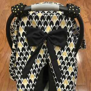 Gold & Black Car Seat Canopy image 1