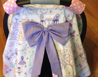Pink Paris Car Seat Canopy