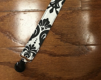 Black & White Pacifier Clip