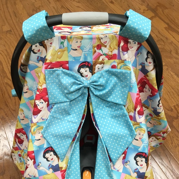 Disney Princesses Teal Polka Dot Car Seat Canopy